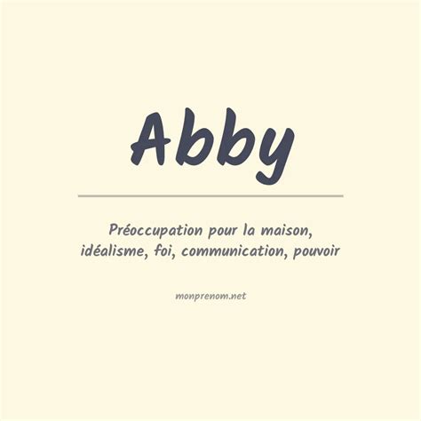 abby name|Prénom Abby (Fille) : Origine, Signification et Qualités